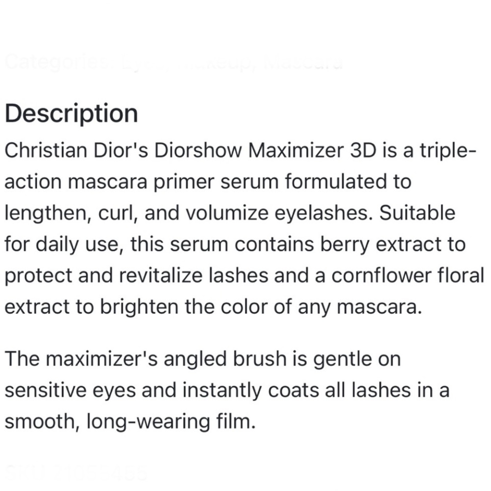 Dior Diorshow Maximizer 3D Lash Primer - Classic White - Picture 3 of 4